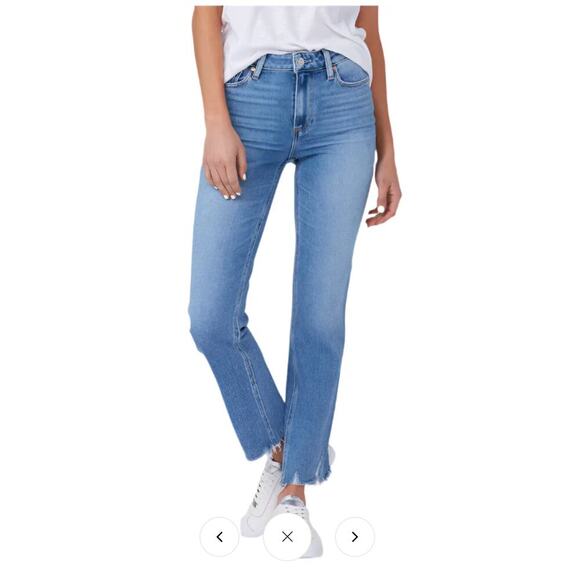 PAIGE  Women's Cindy Mel Jeans W/ Raw Destroyed Hem Denim, Size 26, Like New - Picture 9 of 9